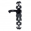 "Akim" Black Iron Door Handle with Plate 